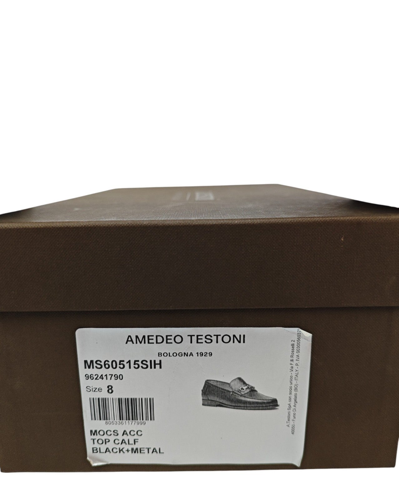 1300$ TESTONI "Camogli" Loafer Shoes Top Calf Black + Metal 8 UK / 9 US / 42 IT