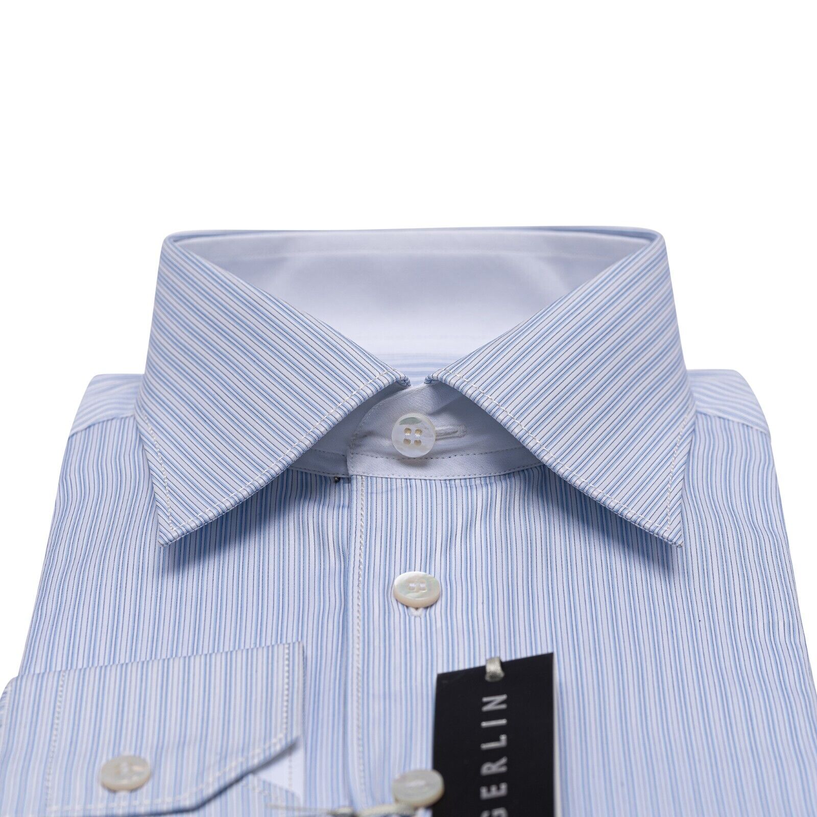 690$ LUXURY GERLIN Shirt Striped ALUMO Jacquard Cotton 16 - 41 3A ZILLI