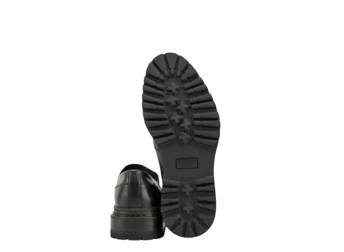 $950 TESTONI BOLOGNA Slip-On Sport Napa Calf Black