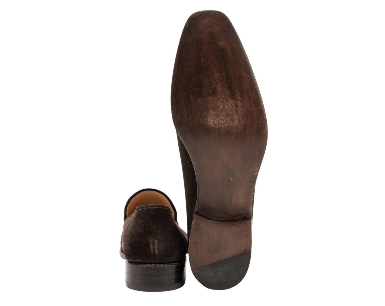1050$ MARIANO RUBINACCI NAPOLI Slippers Loafers Shoes Dark Brown Suede