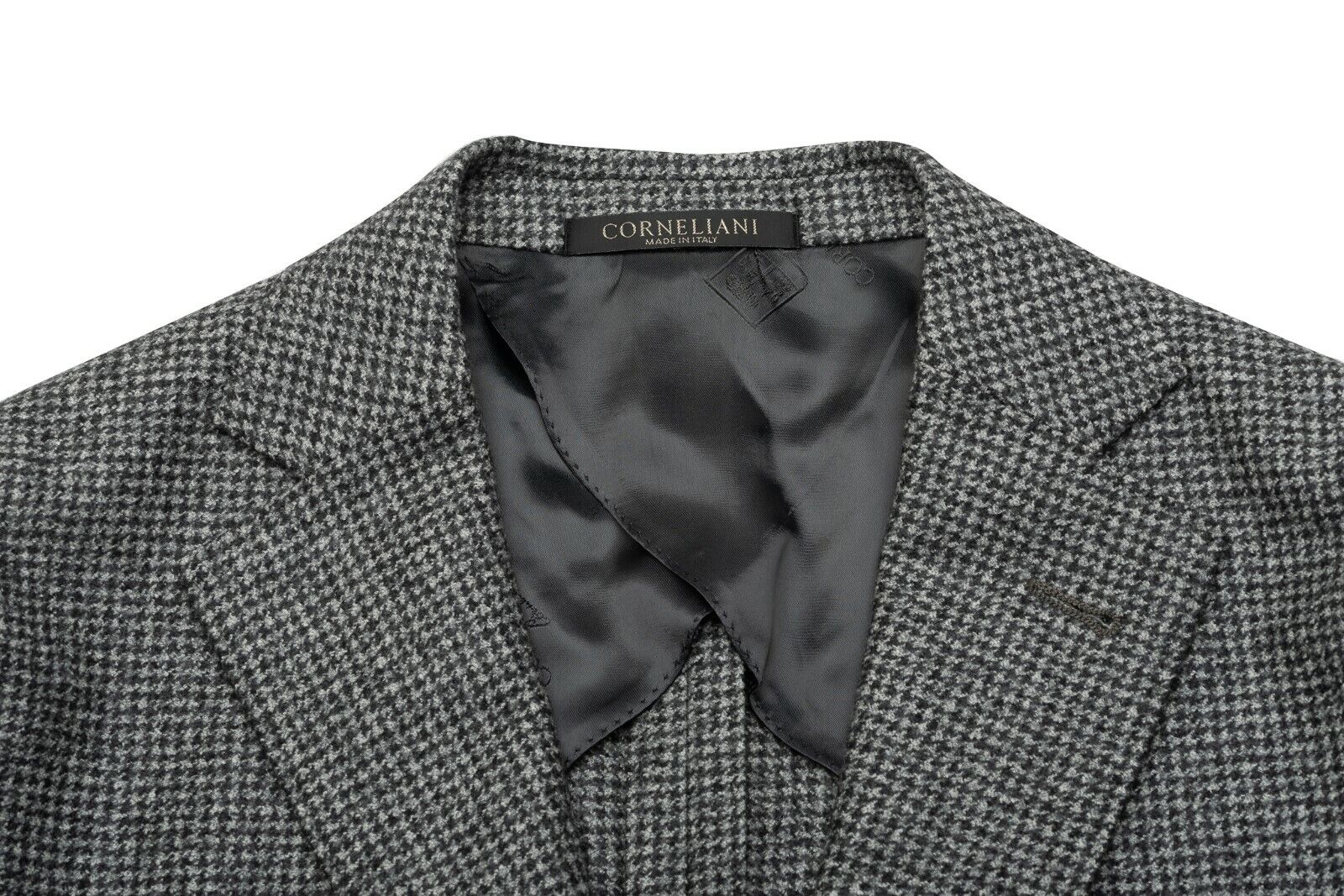 2000$ CORNELIANI Sartorial Coat Gray Houndstooth Virgin Wool 40 US / 50 EU 7R