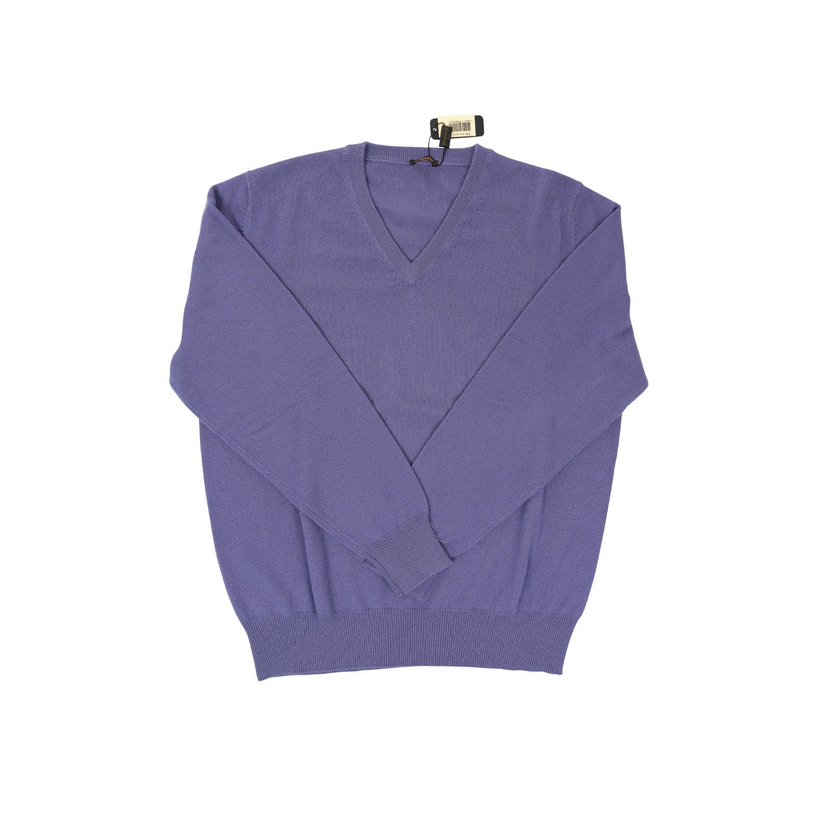 750$ RUBINACCI NAPOLI Violet Sweater V-Neck 100% Soft Cashmere Size L