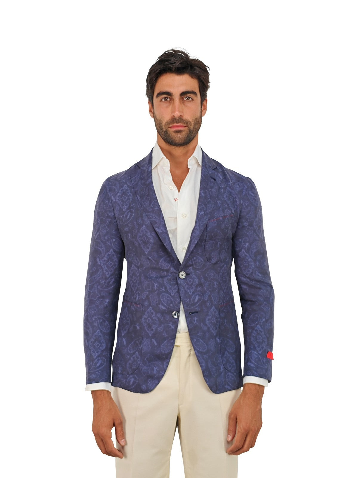$5500 ISAIA NAPOLI "MARADONA 10" Blue Jacket Sport Coat 100% Silk 34 US / 44 EU