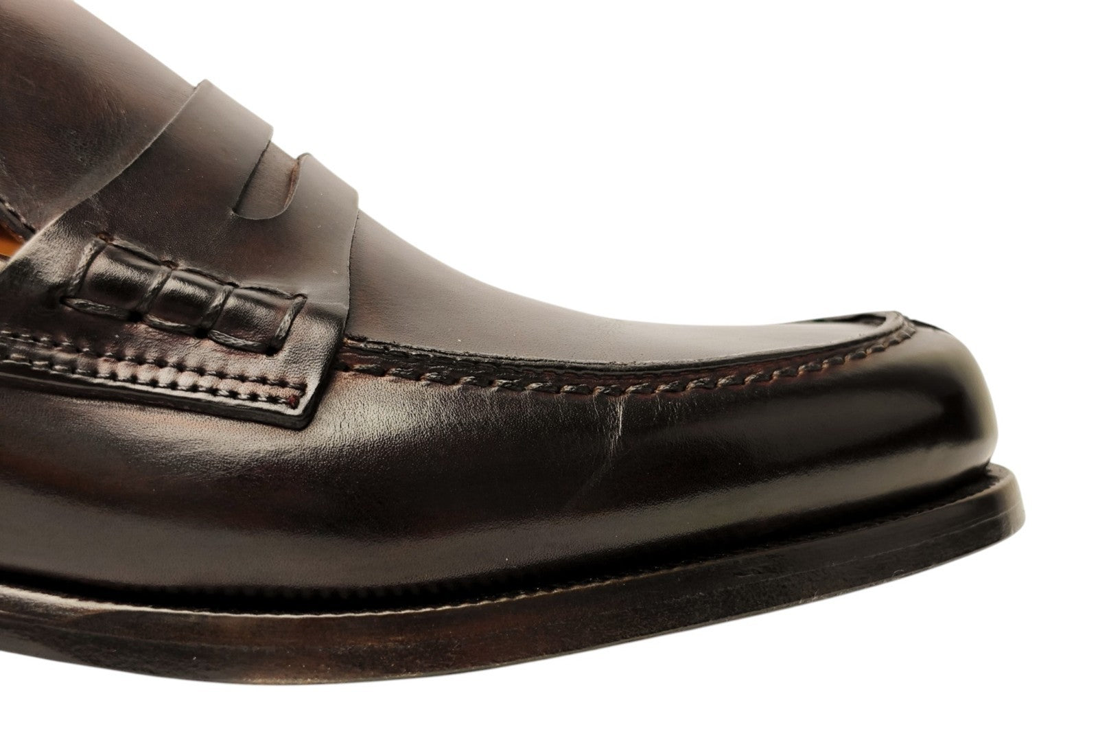 1200$ TESTONI "Trento" Loafer Shoes Antique Lux Calf Cigar Brown 7 UK 8 US 41 IT