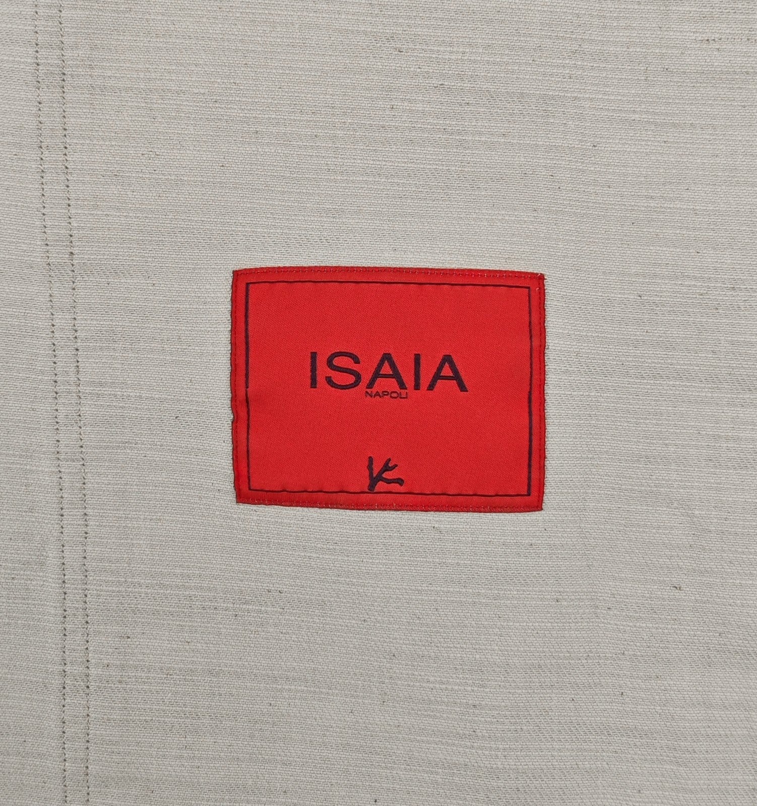 $1250 ISAIA NAPOLI Light Beige Hand-Sewn Overshirt Jacket Denim Cotton Size XXL