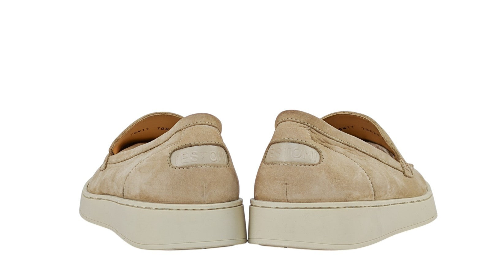 TESTONI "Noto" Nubuck Leather & Linen Loafers Shoes UK 8 / US 9 / IT 42