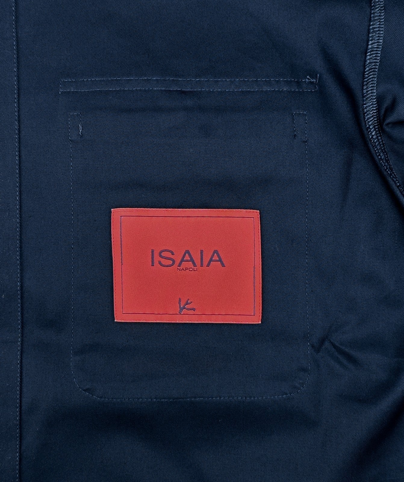 $1200 ISAIA NAPOLI Blue Navy Hand-Sewn Overshirt Jacket Fine Cotton Size M