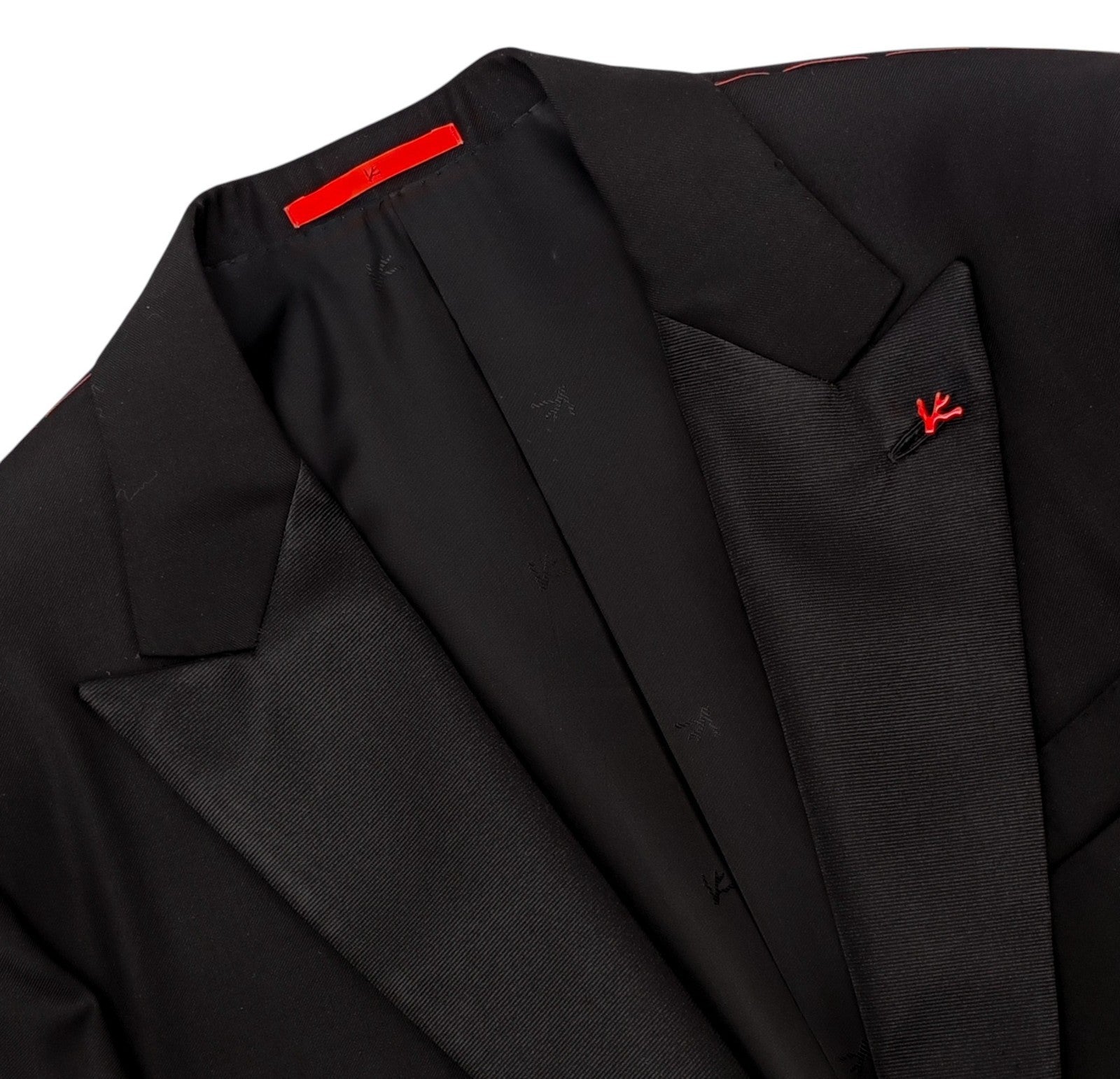 $7120 ISAIA NAPOLI Sanita "Aquaspider" Black Tuxedo Suit Hand-Sewn Wool 8R