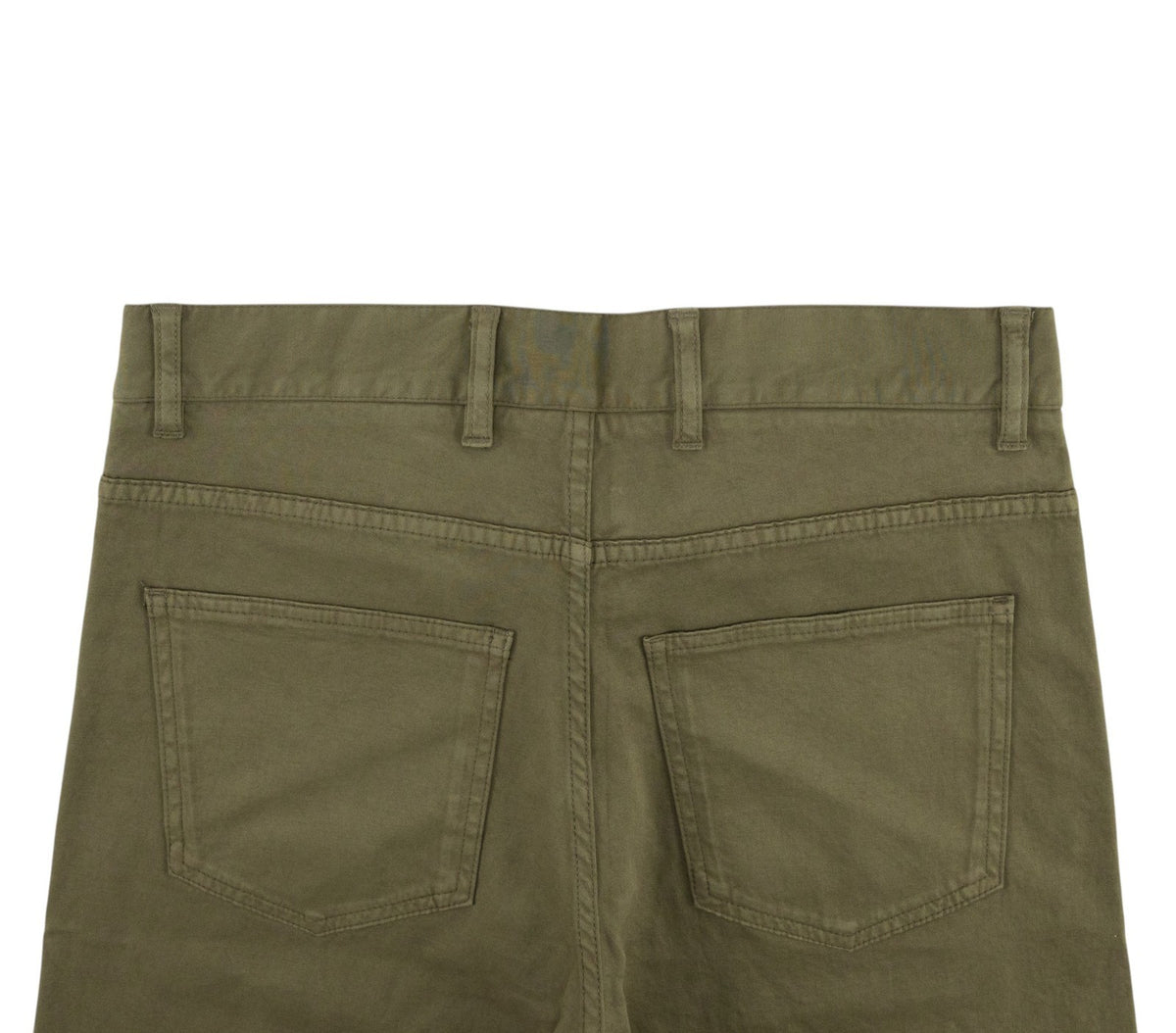 850$ ISAIA NAPOLI Green Army Chino Pant Cashmere Cotton Regular Fit 32 US 48 EU