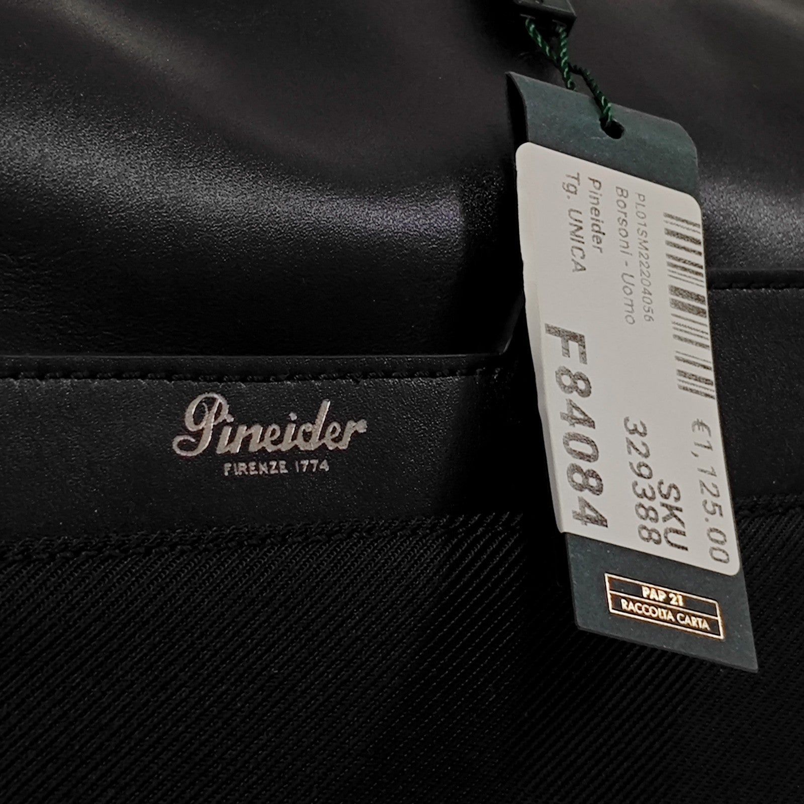 1300$ PINEIDER FIRENZE 1774 Leather & Nylon Shoulder Travel Duffle Bag Black