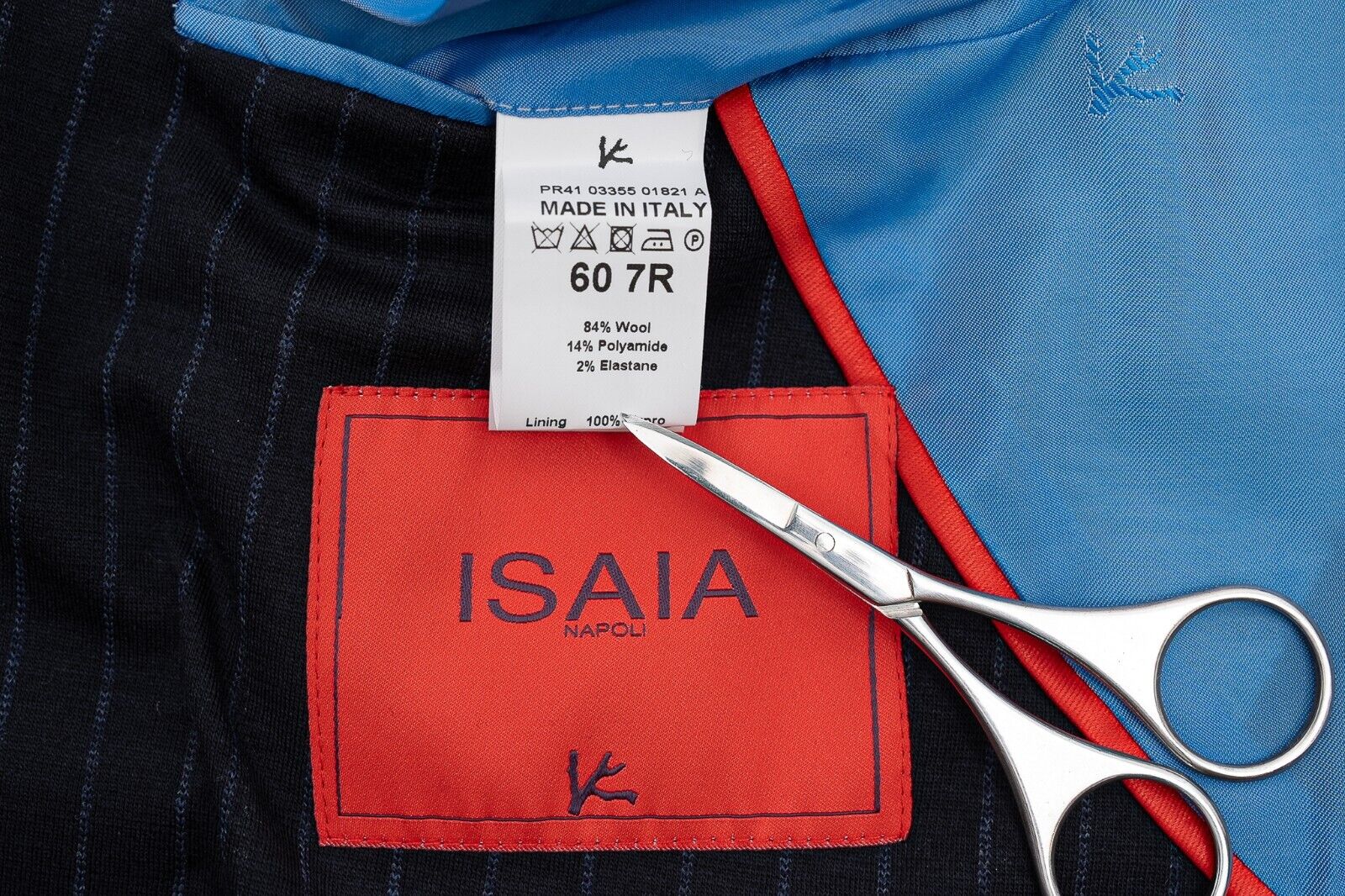 $4200 ISAIA NAPOLI Blue Striped Blazer Sport Coat Jersey Wool 50 US / 60 EU 7R