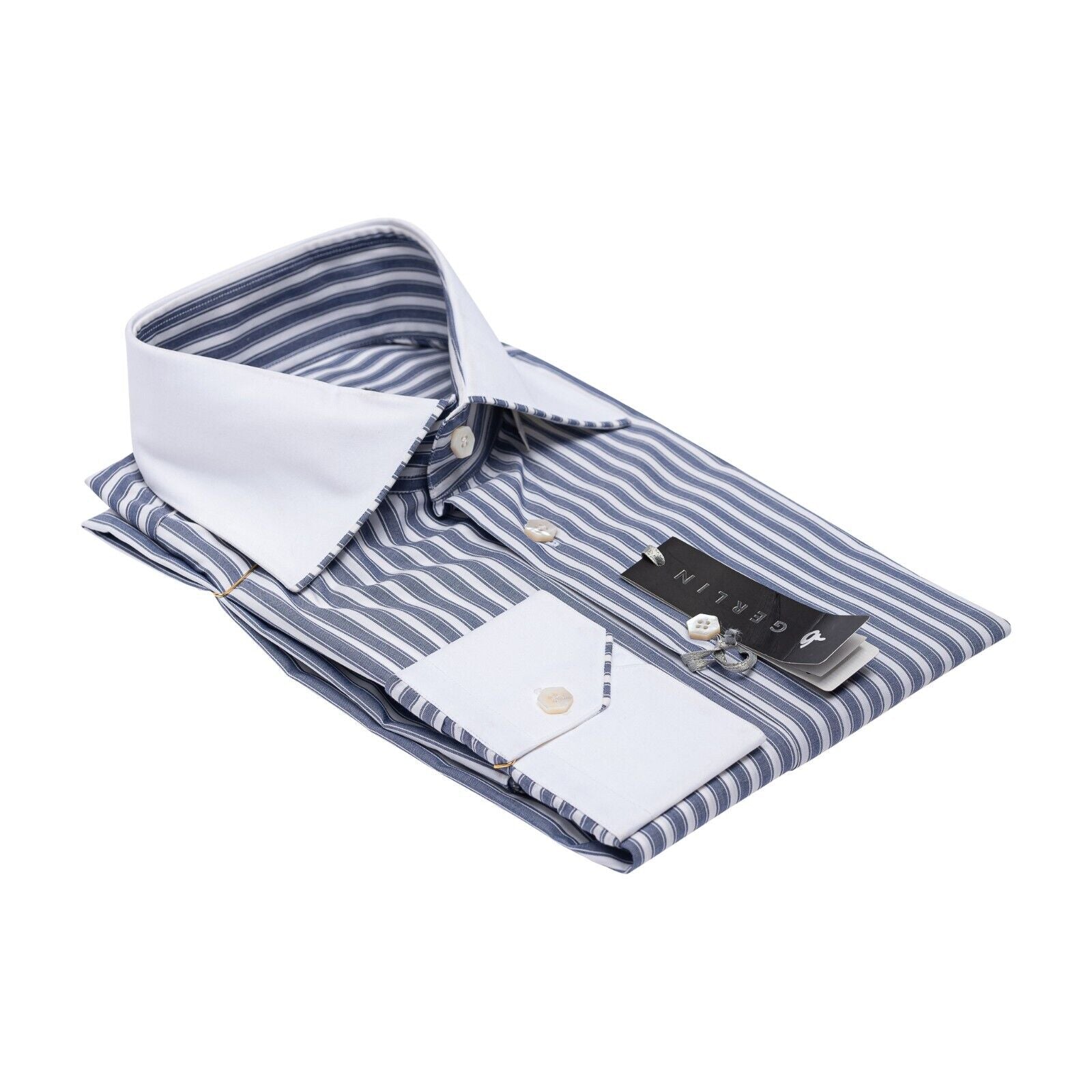 LUXURY 690$ GERLIN Shirt White / Blue  T.MASON Cotton 16 - 41 2F BIJAN