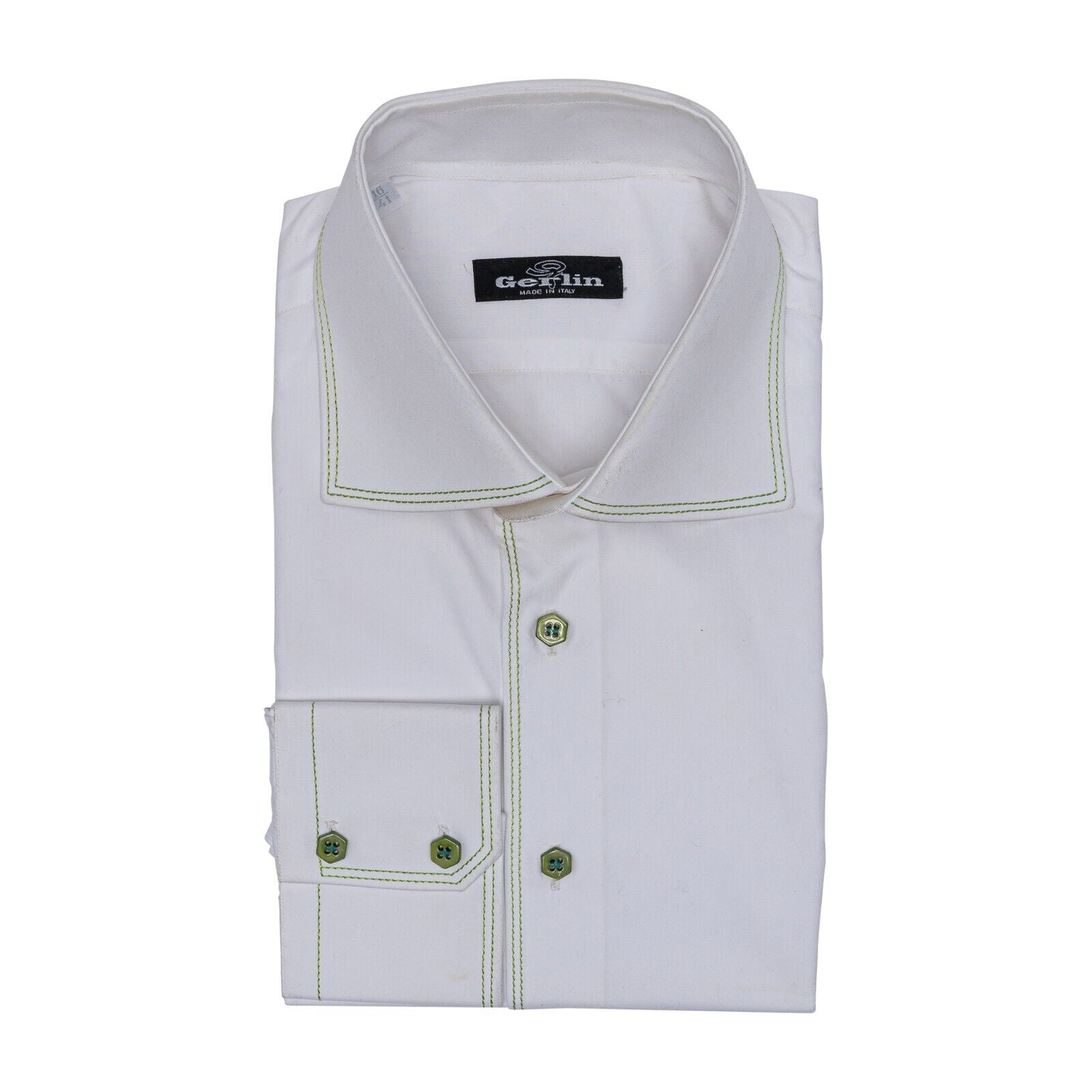 690$ LUXURY GERLIN Shirt White Solid ALUMO Cotton 16 - 41 4AN BIJAN