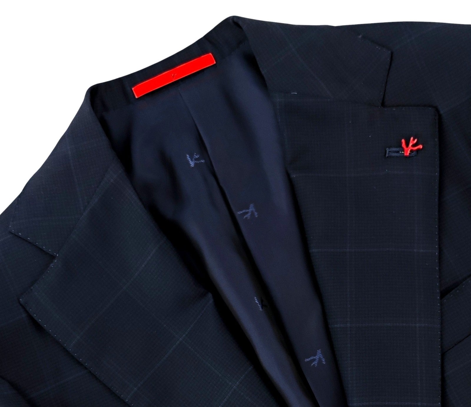 $6890 ISAIA "Marechiaro" Aquaspider Blue Navy Suit Wool 160's 38 US / 48 EU 8R
