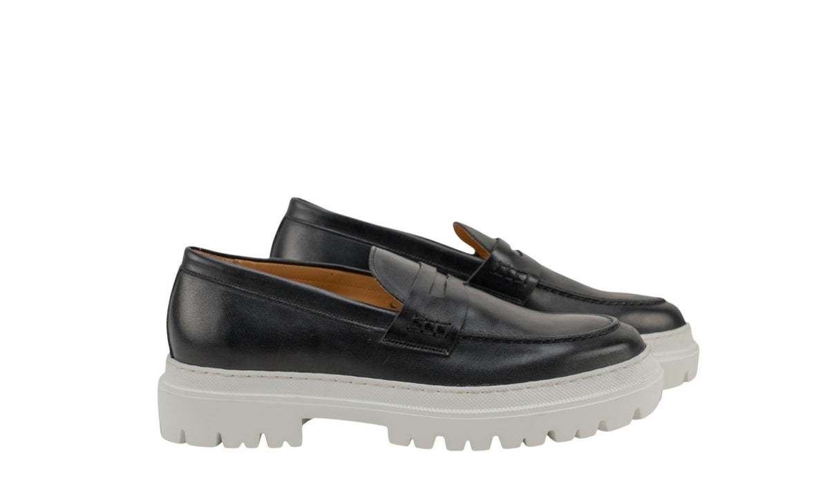 1050$ TESTONI "Mantova" Loafer Black Sneaker Lux Calf 8 UK / 9 US / 42 IT