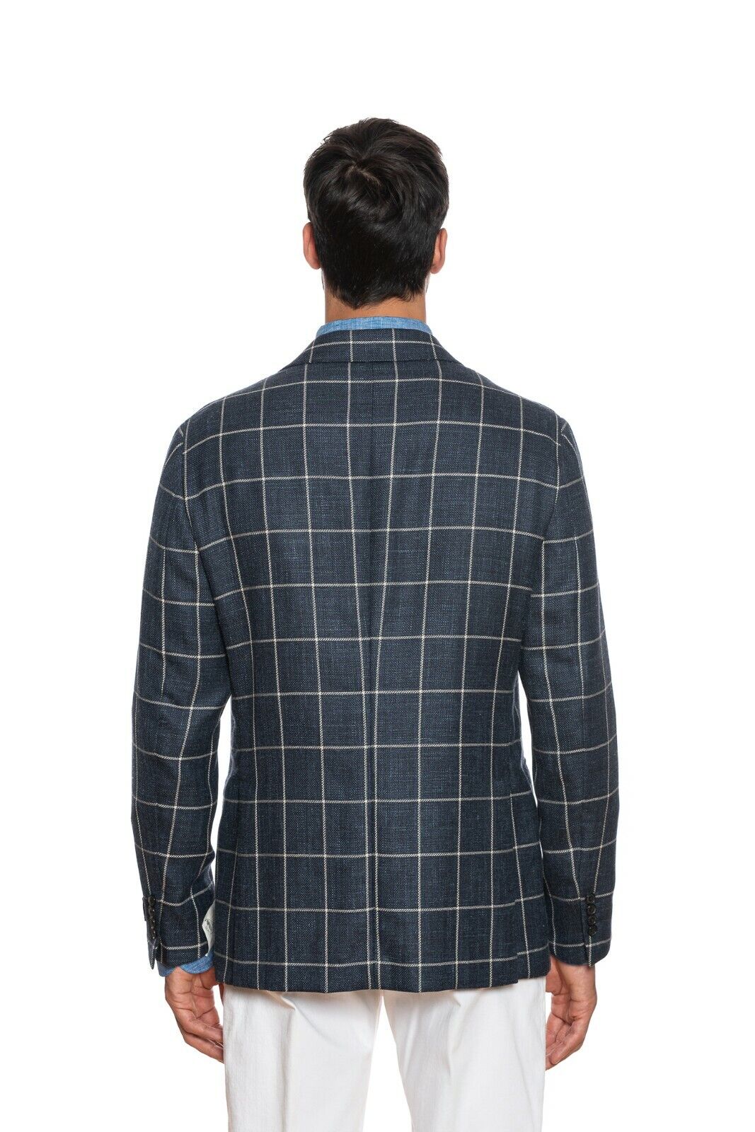 2200$ BELVEST Jacket Blue Checks Wool Silk Linen Drop 7 JACKETINTHEBOX Edition