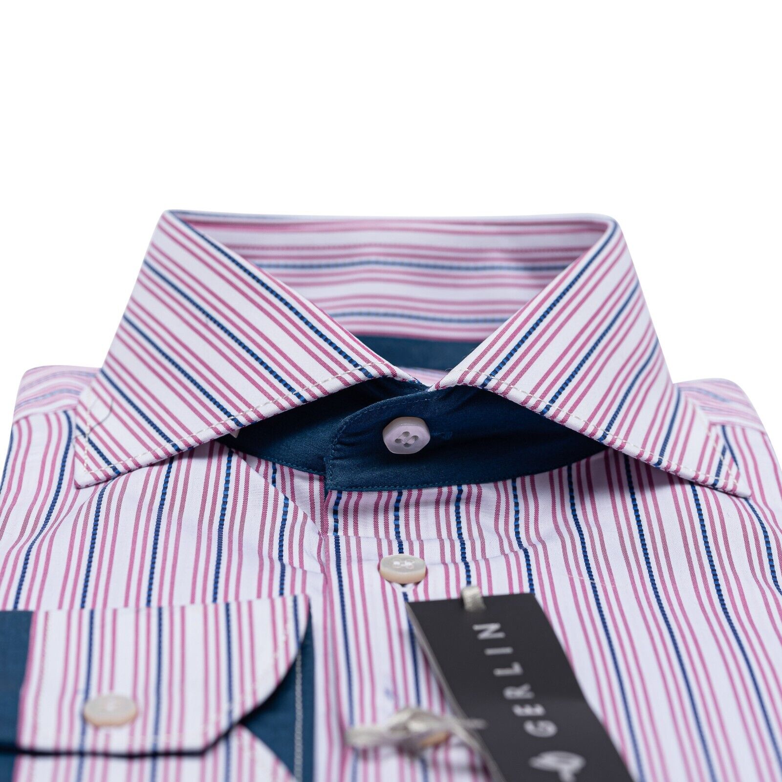 690$ ITALIAN LUXURY GERLIN Shirt Striped Cotton 16 - 41 8C BIJAN