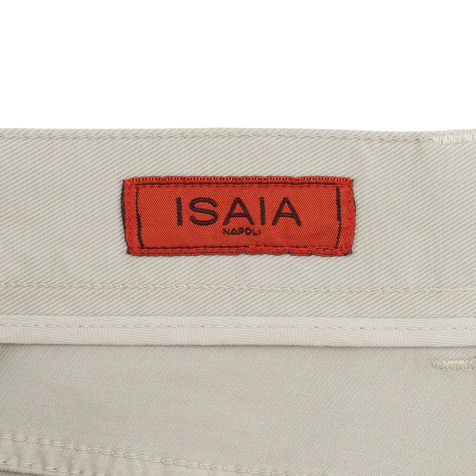 720$ ISAIA NAPOLI Ivory 5 Pockets Pant Twill Denim Cotton Slim-Straight Fit