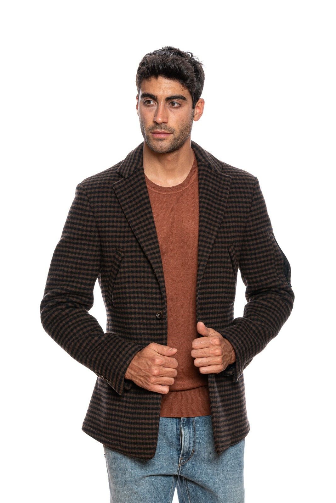 $2790 BELVEST Brown Flannel Wool 140's Coat Jacket 38 US / 48 EU Drop 8R