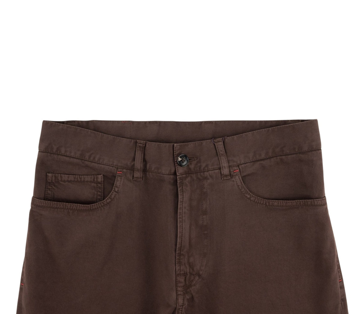 850$ ISAIA NAPOLI "Chiaia" Brown Chino Sport Pant Cotton Cashmere - Leather Tag