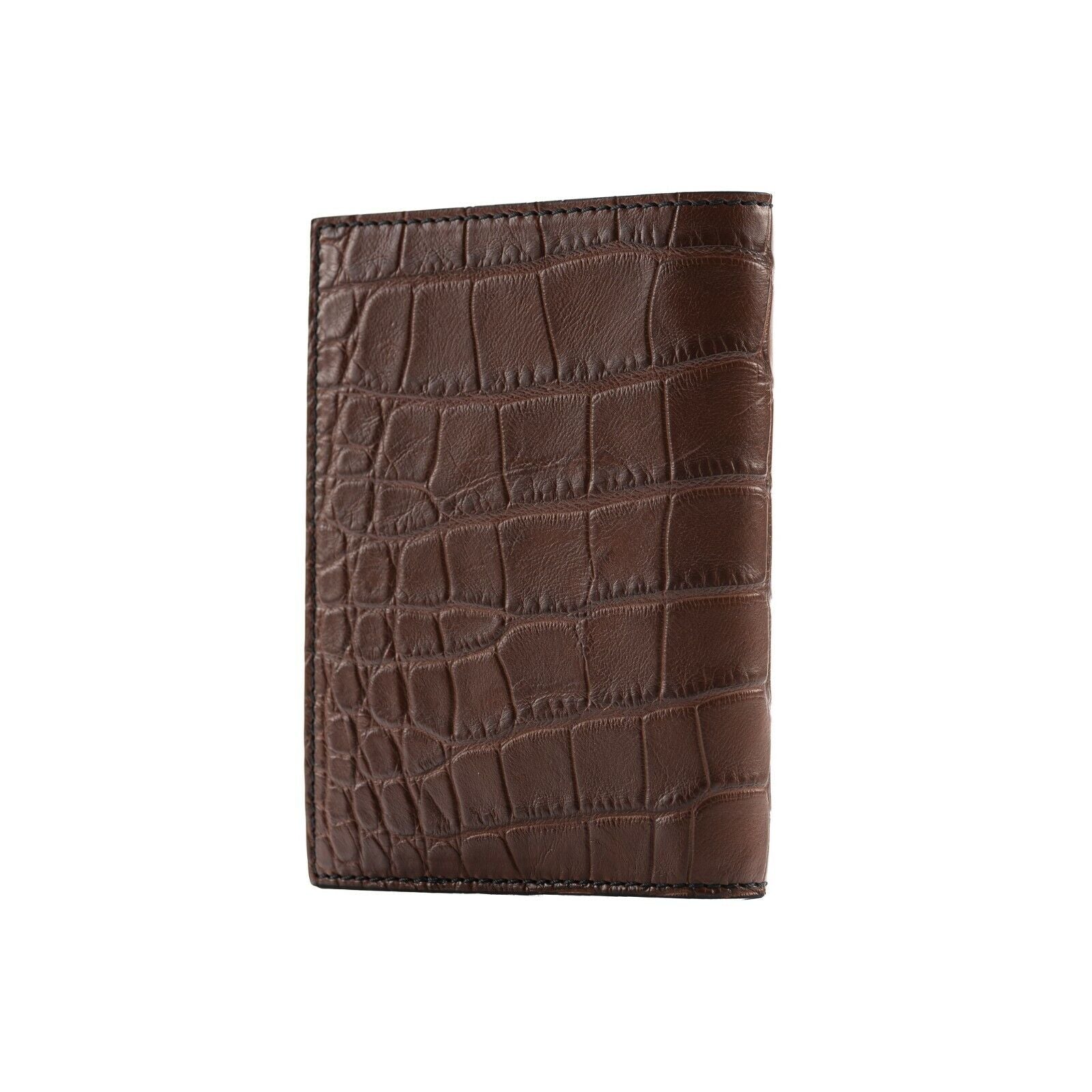 1150$ BURBERRY Genuine Alligator Passport Holder Wallet Flax Brown Unisex