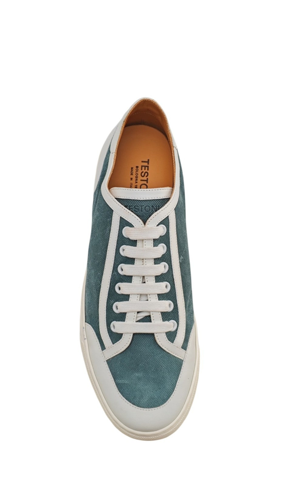750$ TESTONI "Napoli" Sneaker Shoes Canvas Suede + Calf 8 UK / 9 US / 42 IT