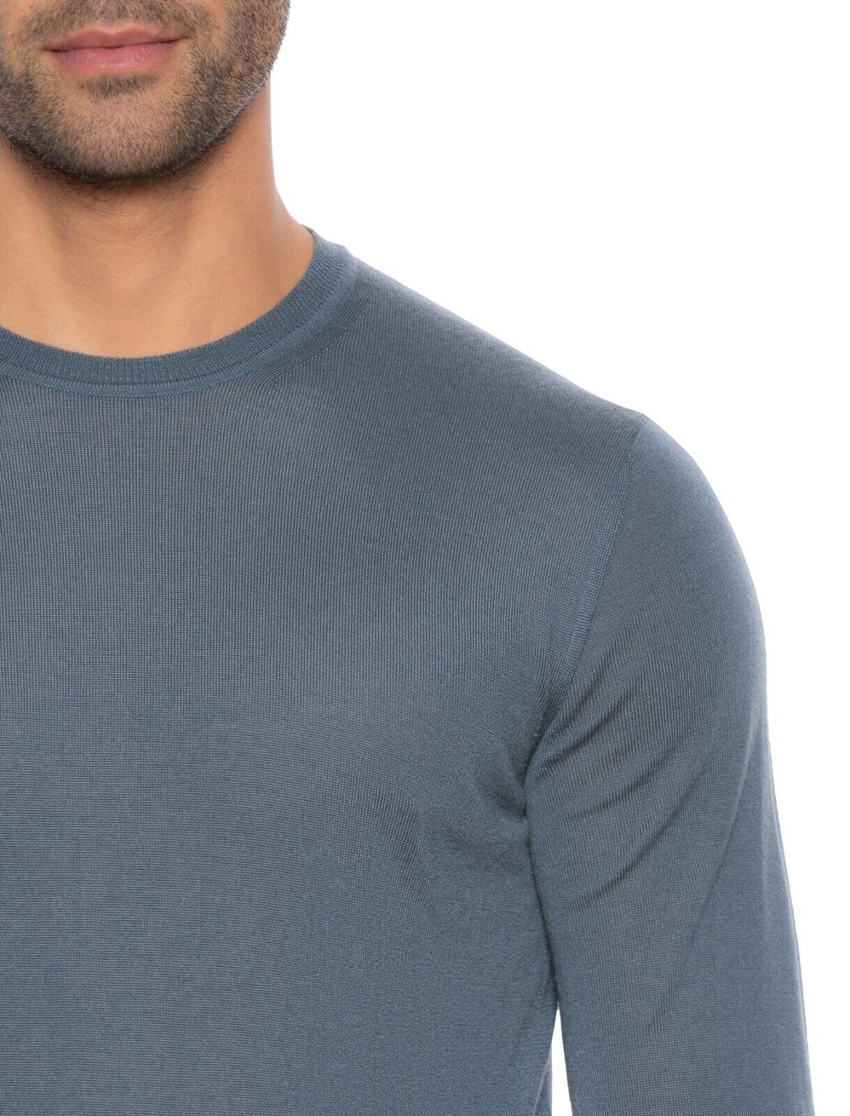 940$ GIORGIO ARMANI Sweater 100% Cashmere Peacock Blue 38 US / 48 EU