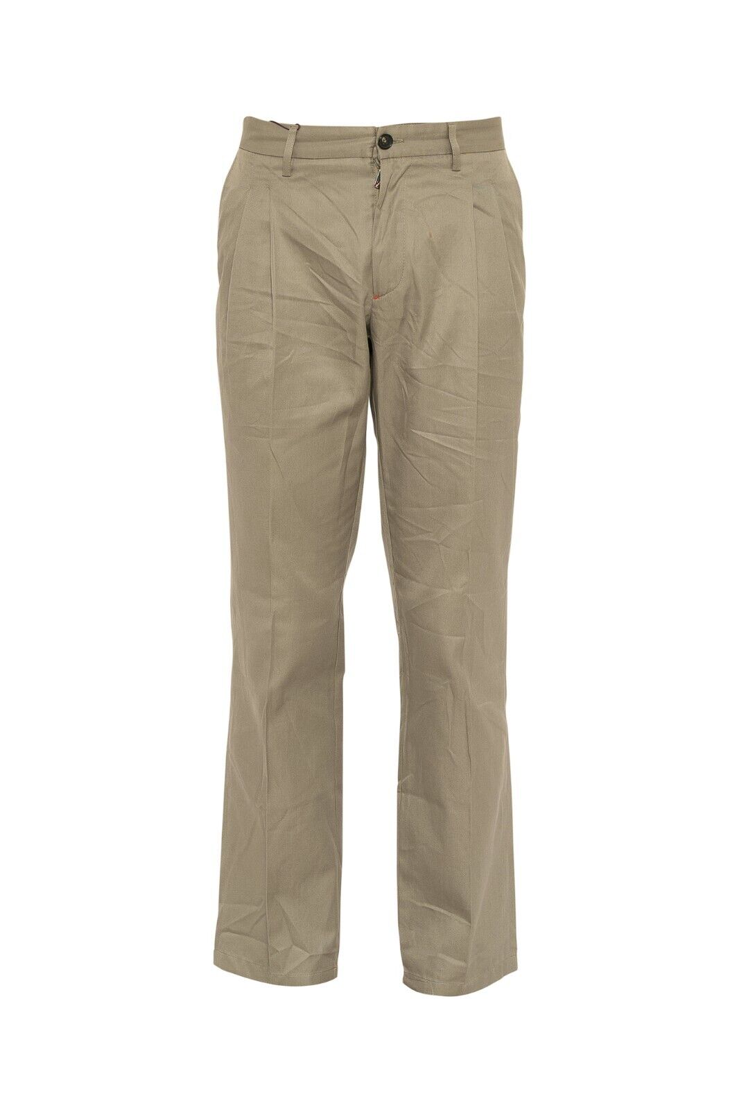 990$ ISAIA NAPOLI Green Olive Trouser Pant Wide Leg Soft Cotton 32 US / 48 EU