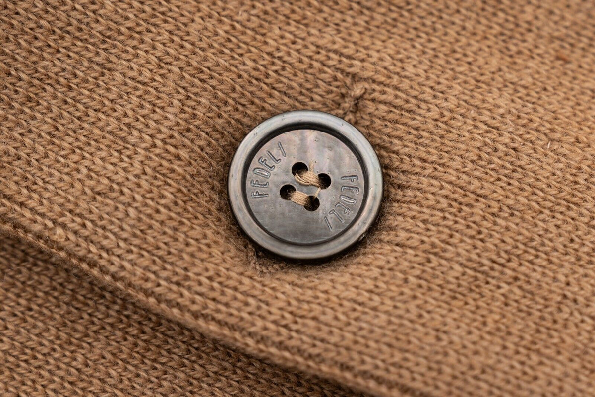 $1800 FEDELI "Baltimora" Beige / Gray Cardigan Vest 100% Cashmere 46 US / 56 EU