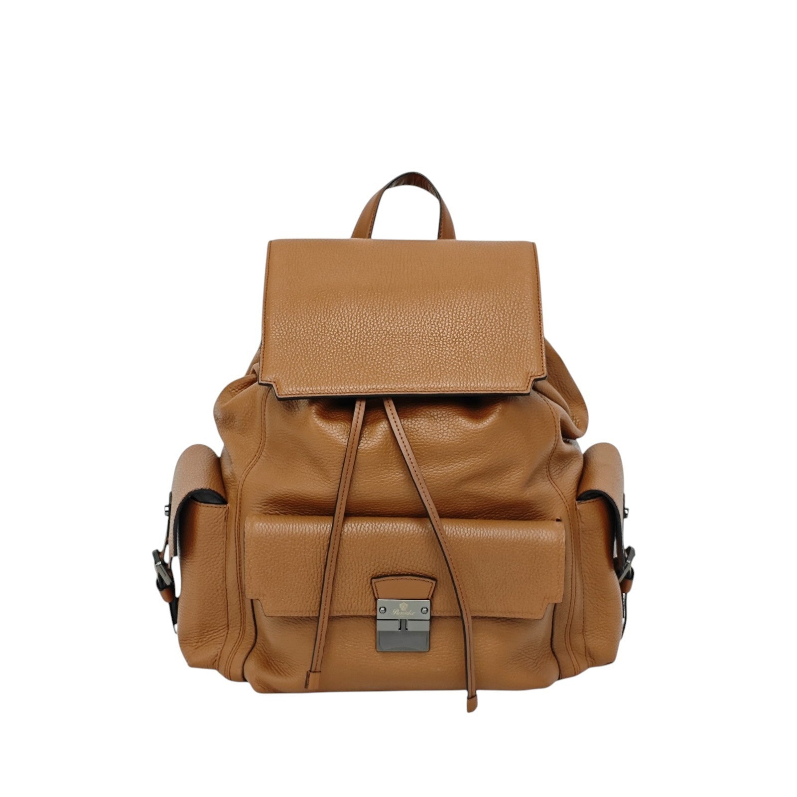 1980$ PINEIDER FIRENZE Brown Grain Calf Multiple Backpack Travel Weekender