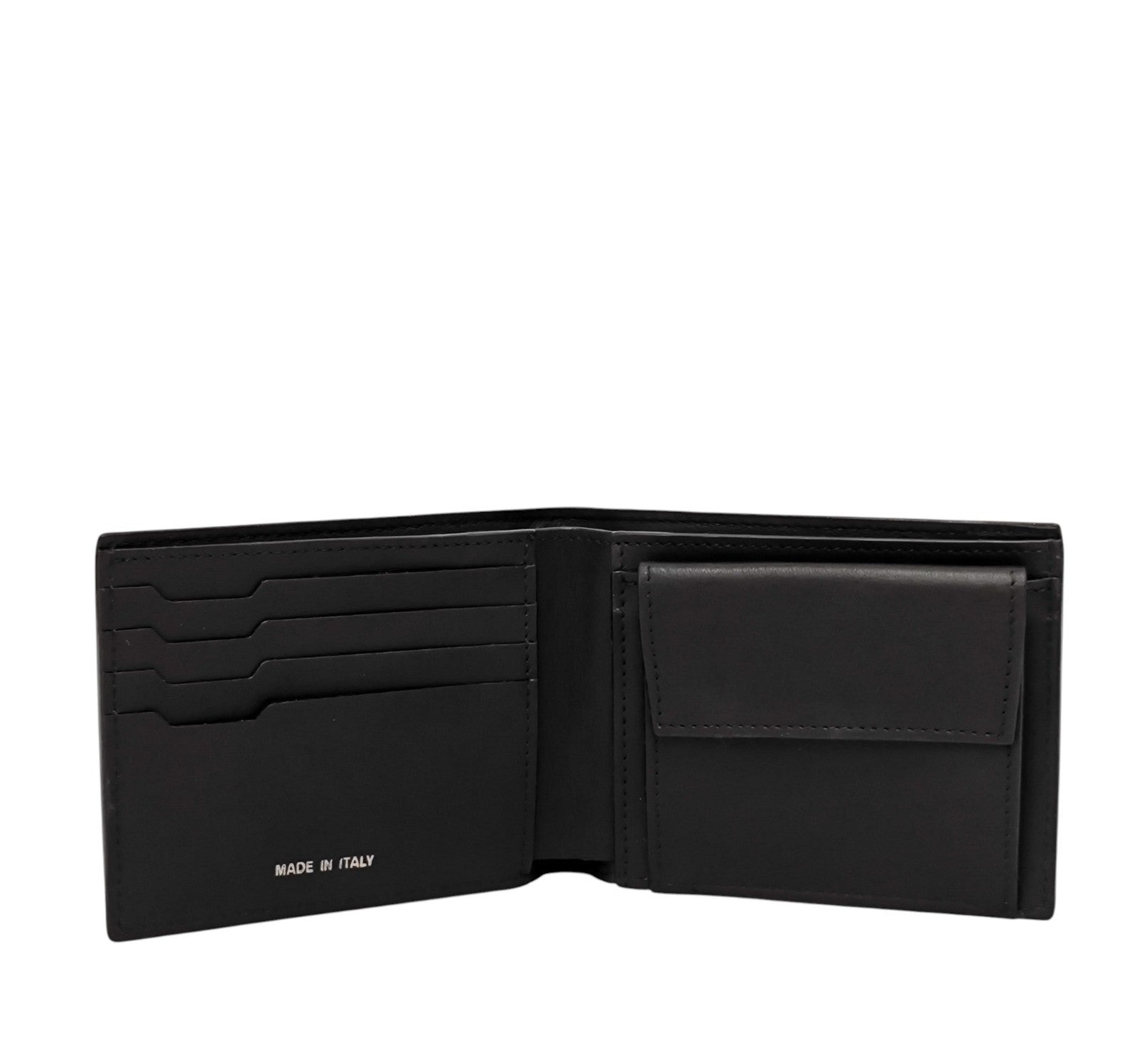 350$ PINEIDER FIRENZE 1774 Embossed Leather Bifold Wallet Black