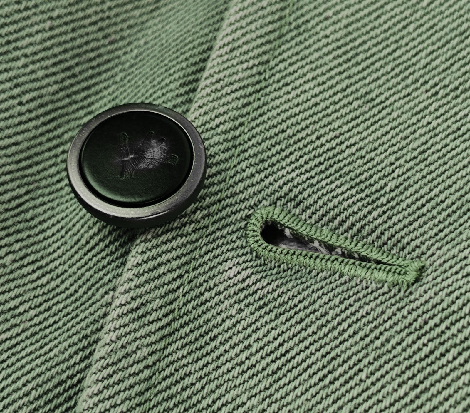 $4250 ISAIA "Gregorio" Washed Green Sport Coat Denim Cotton 38 US / 48 EU R