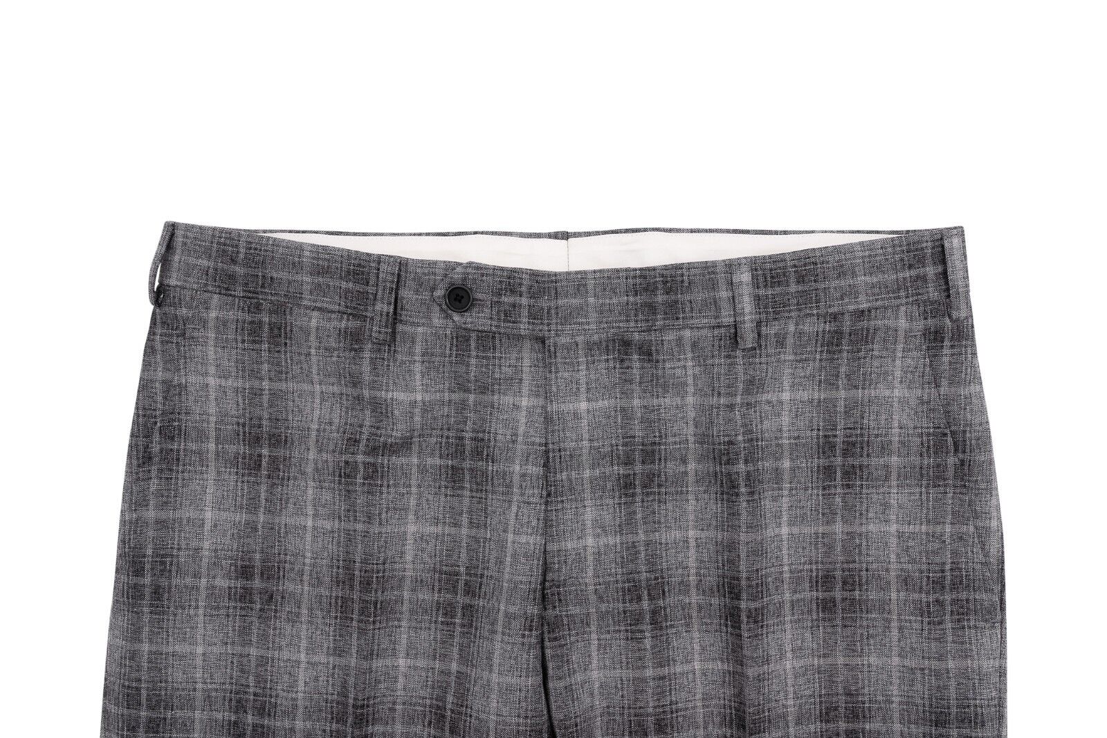 $1800 EIDOS by ISAIA NAPOLI Gray Checks Suit Cotton Wool Silk