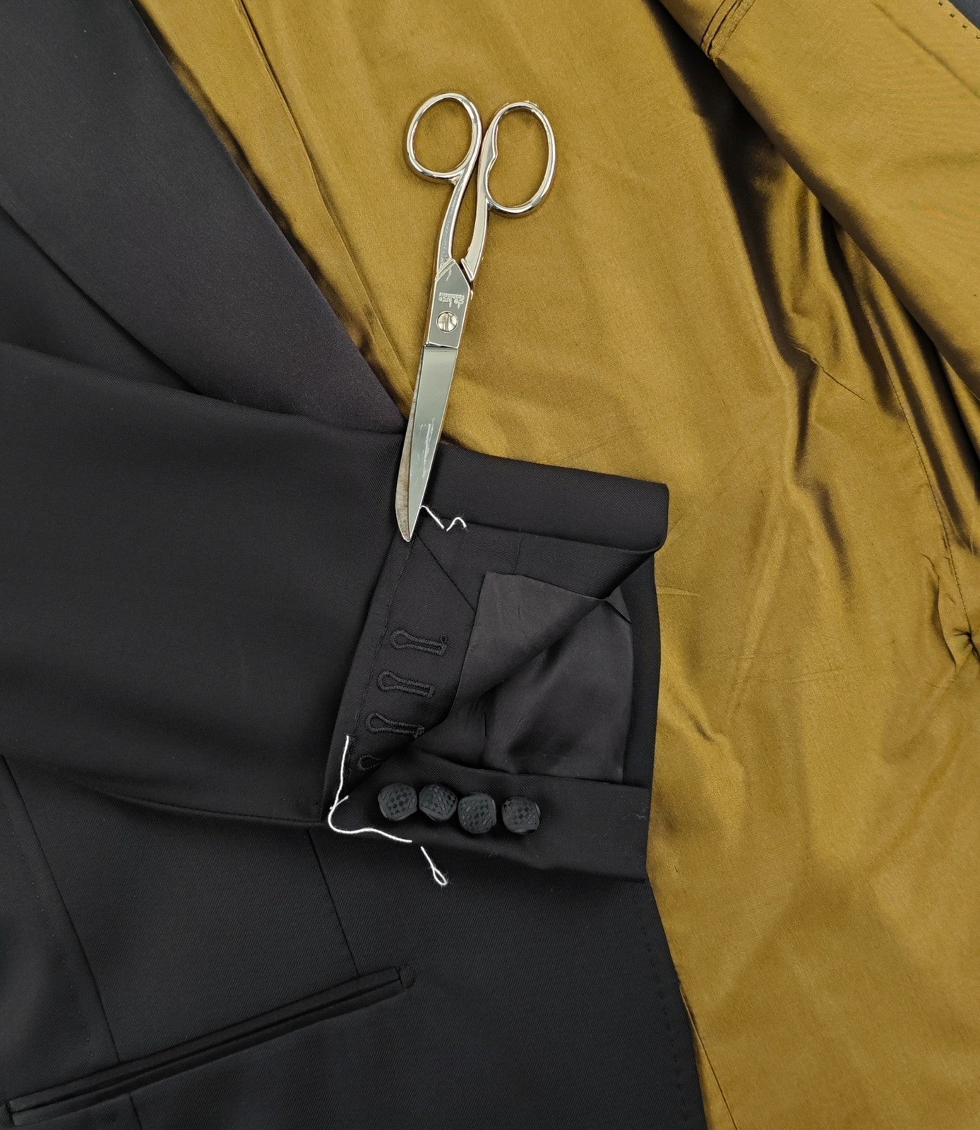 $1690 RUBINACCI NAPOLI Black Peak Lapel 1 Button Tuxedo Jacket 36 US / 46 EU