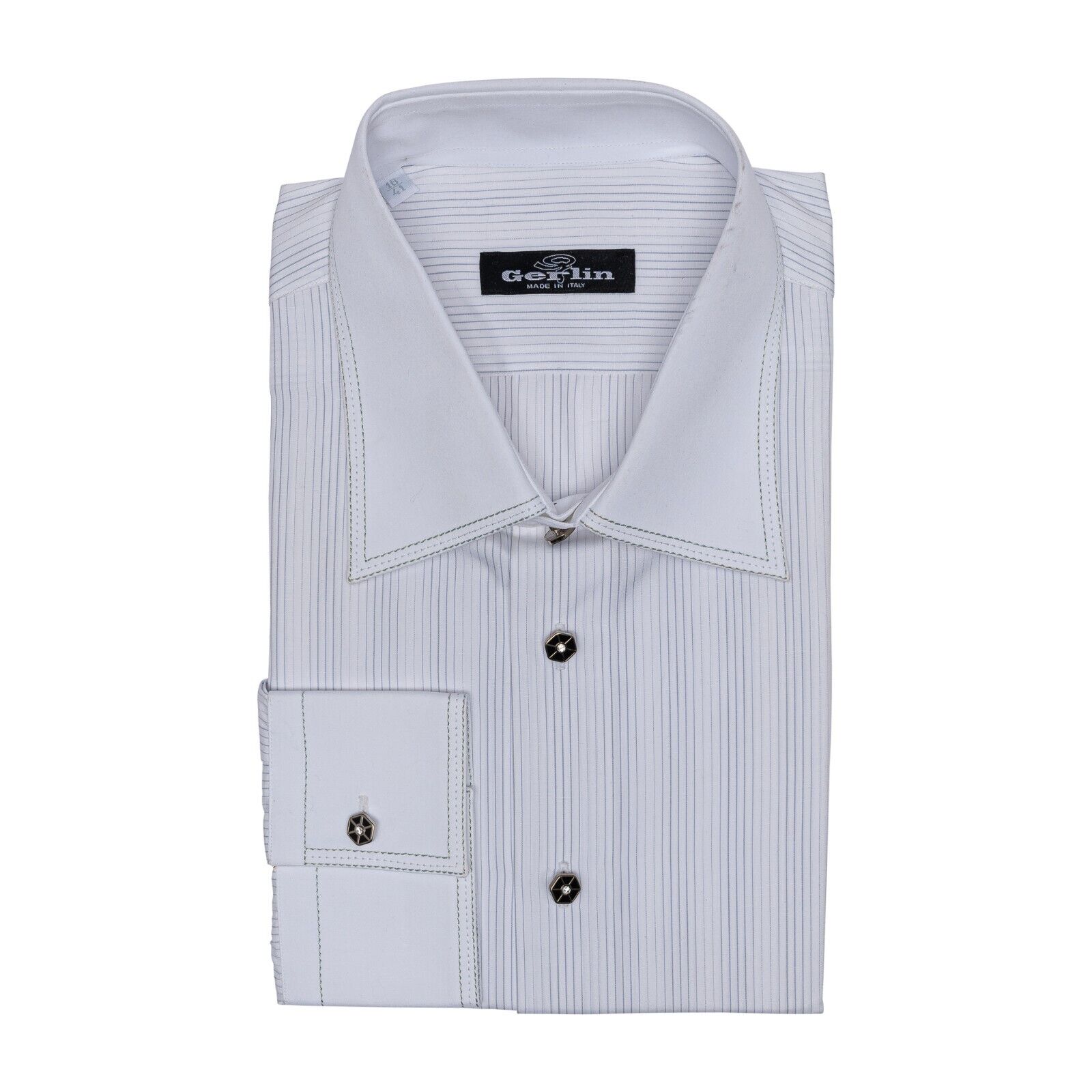 690$ LUXURY GERLIN Shirt White SUPRALUX ALUMO Cotton 16 - 41 4AT BIJAN