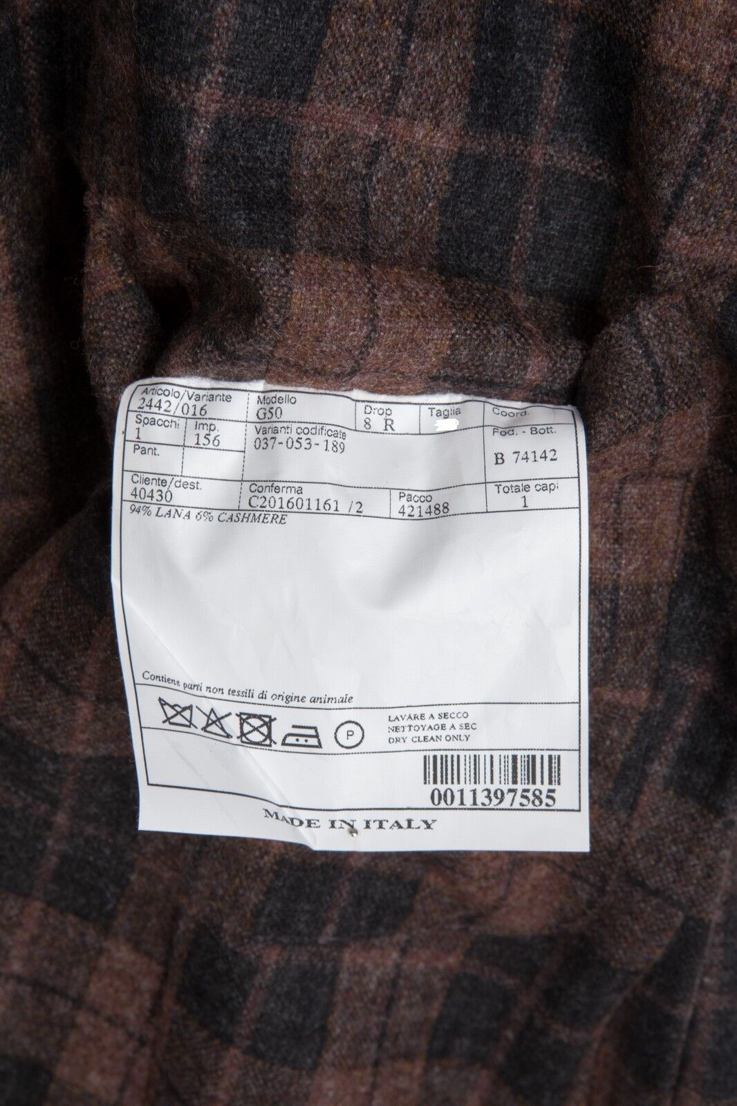 $1799 BELVEST Rust Wool Cashmere Check Jacket 42 US / 52 EU Drop 8R F/W 2018