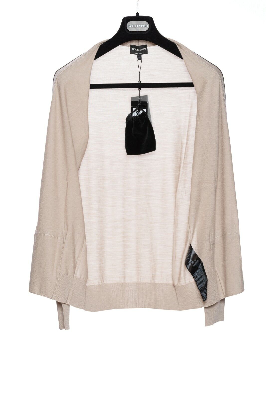 980$ GIORGIO ARMANI Cardigan Virgin Wool Light Beige 38 US / 48 EU Regular