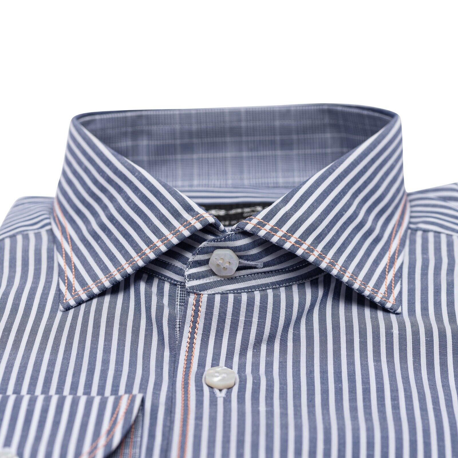 690$ LUXURY GERLIN Shirt Blue Linen & Cotton 16 - 41 9C BIJAN