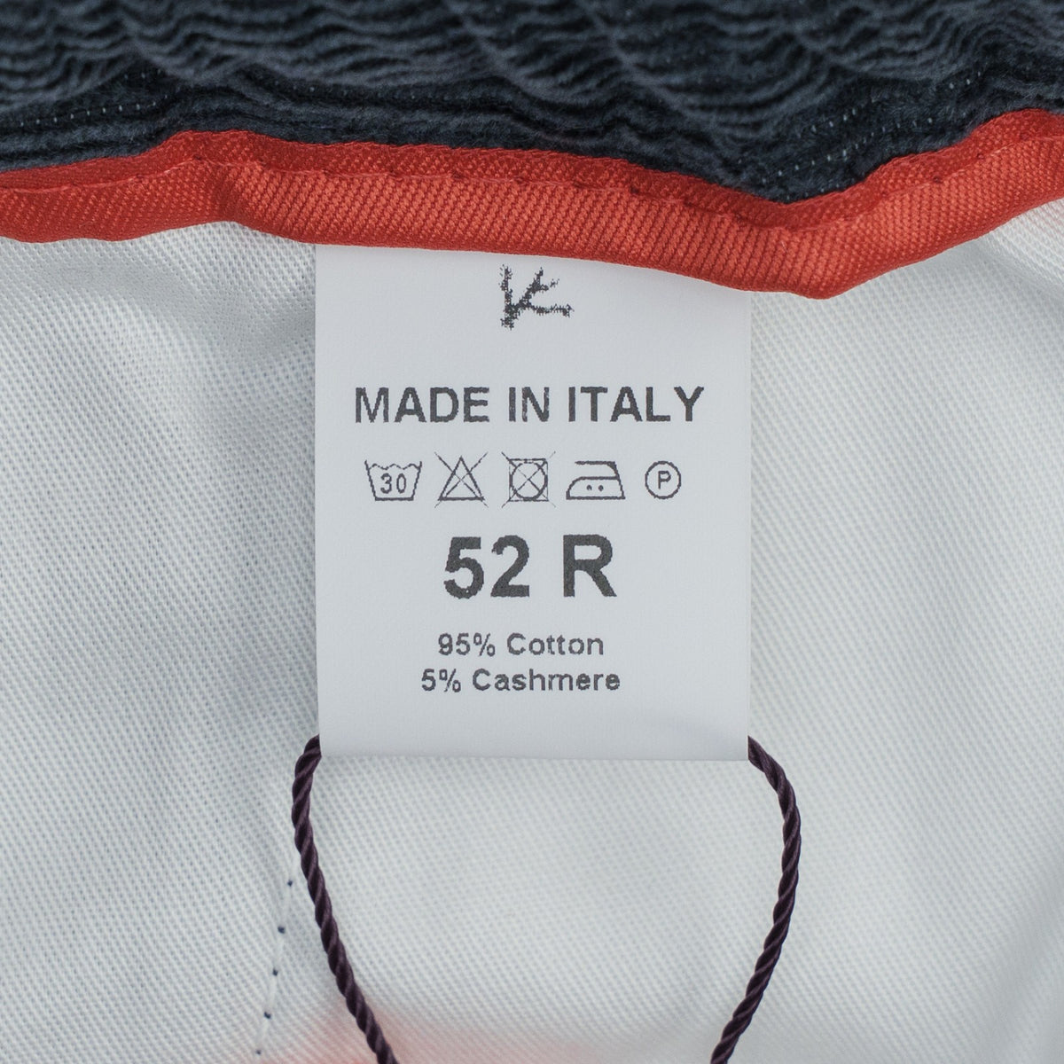 1300$ ISAIA NAPOLI Corduroy Blue Drawstring Pant Cotton Cashmere 36 US / 52 EU