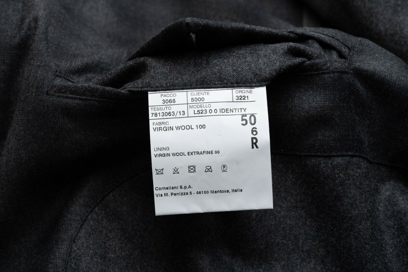 890$ CORNELIANI Coat Jacket Blouson Outwear Gray Pure Wool Padded 40 US / 50 EU