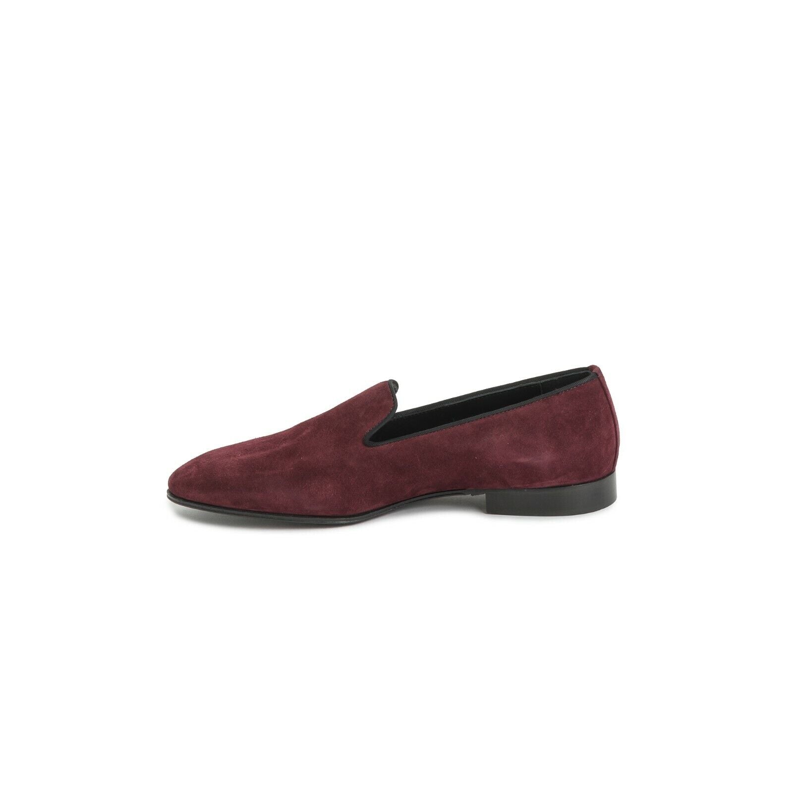 650$ Luxury Louis Leeman Suede Burgundy Loafer Slipper Shoes Made in Italy