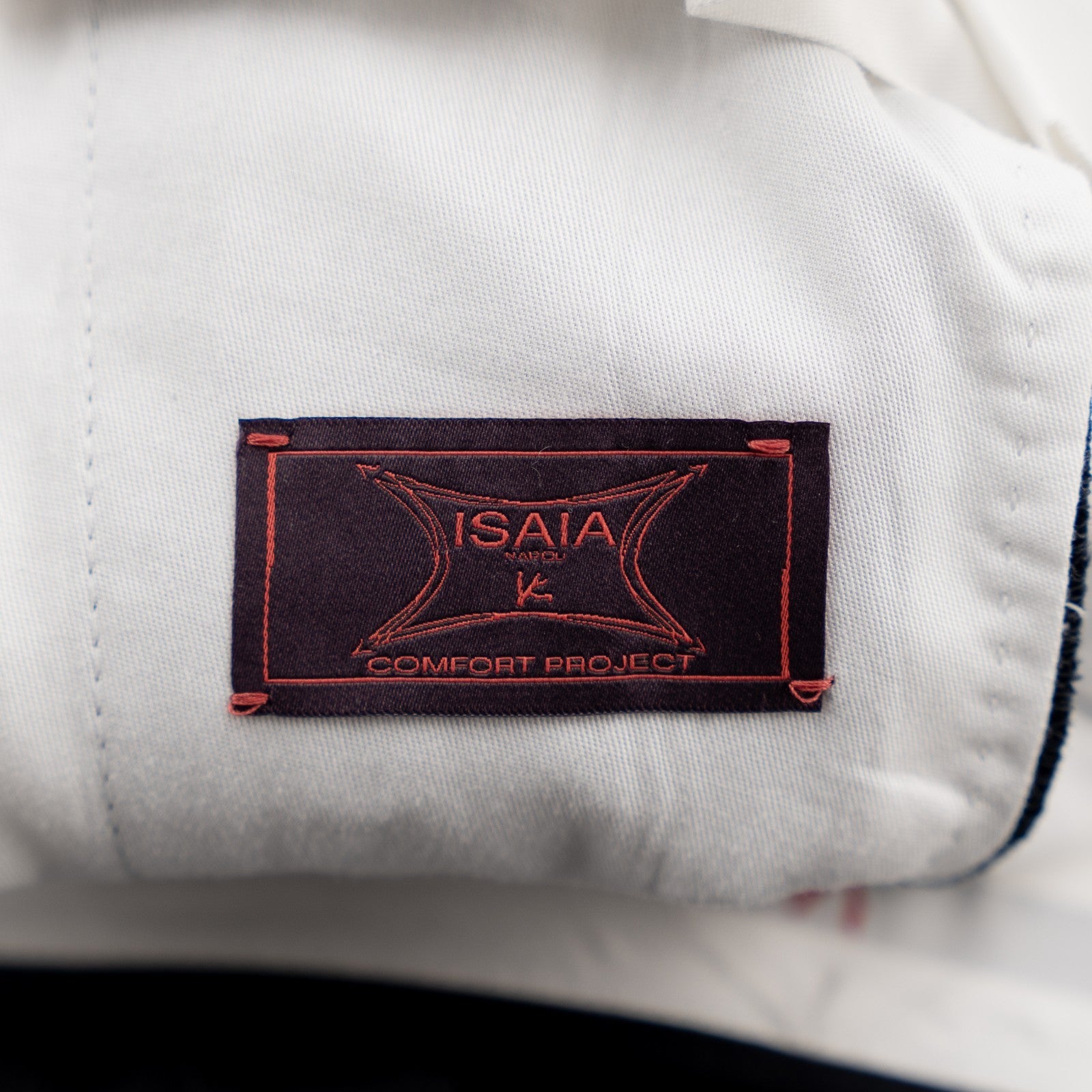 1550$ ISAIA NAPOLI Tapered Dress Pant Jersey Wool Pinstripes Blue 32 US / 48 EU