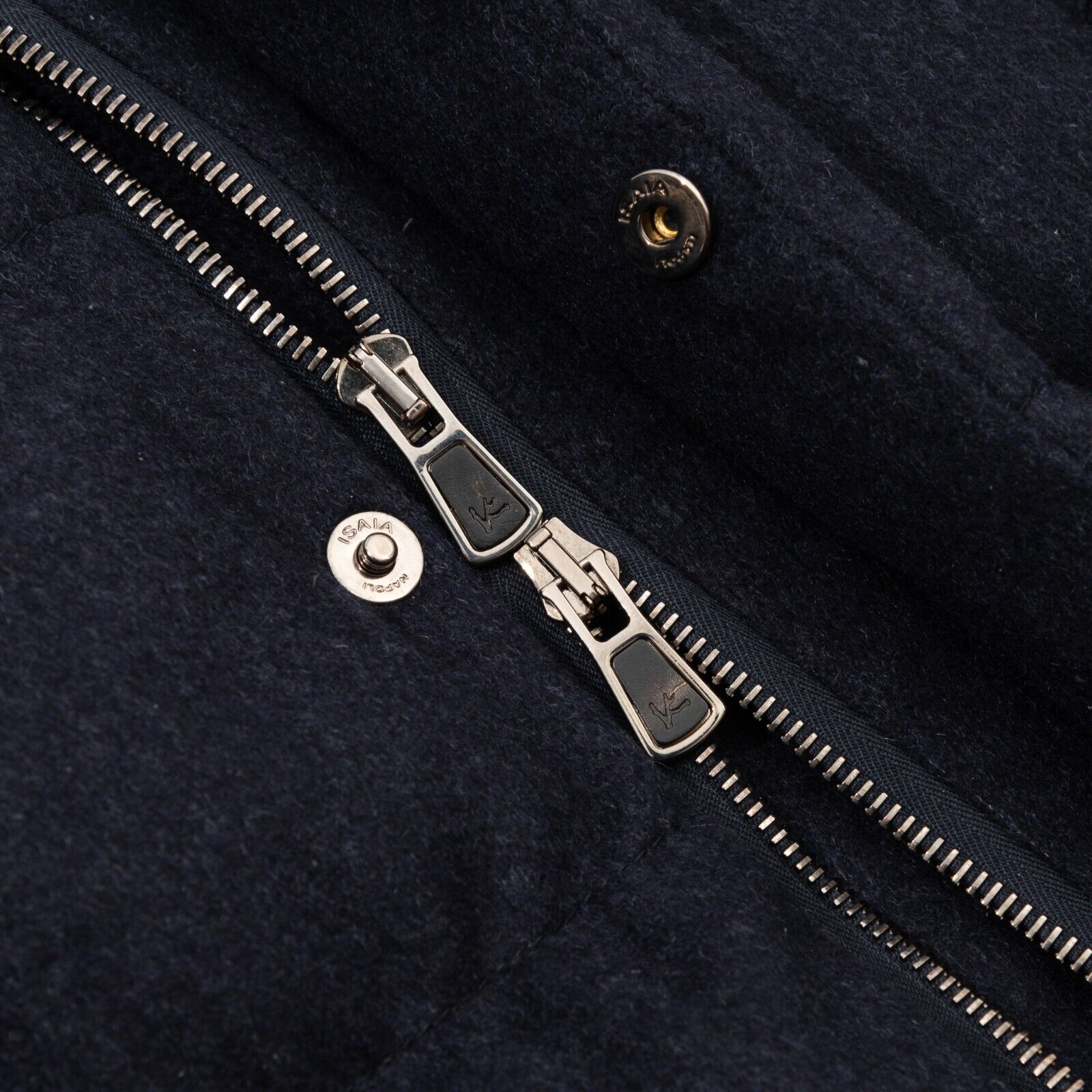 $6500 ISAIA NAPOLI Blue Navy Goose Down Hooded Puffer Coat 100% Cashmere