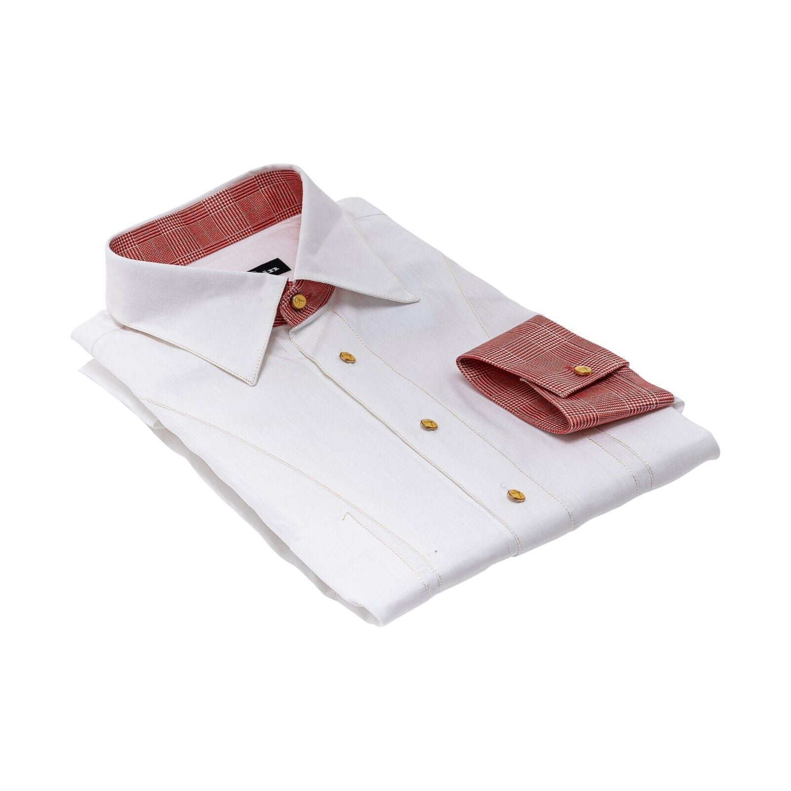 950$ LUXURY GERLIN Shirt White Silk & "IRISH Linen" 16 - 41 9A