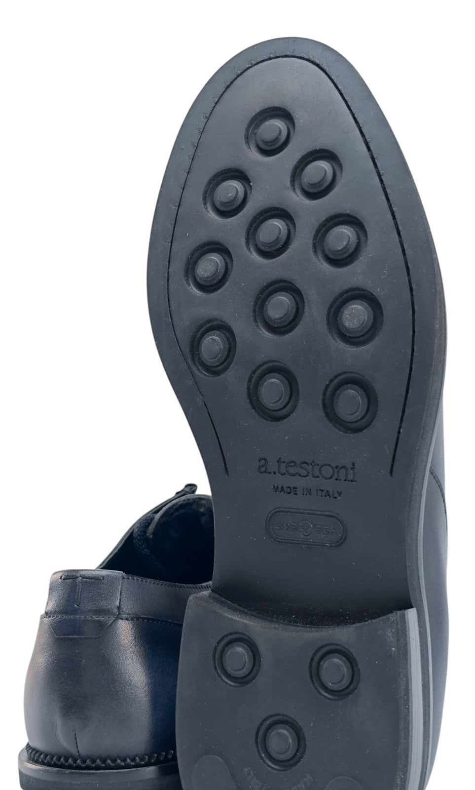 1200$ TESTONI Derby Moc-Toe Shoes Blue Calf & Wool Lining 8 UK / 9 US / 42 IT