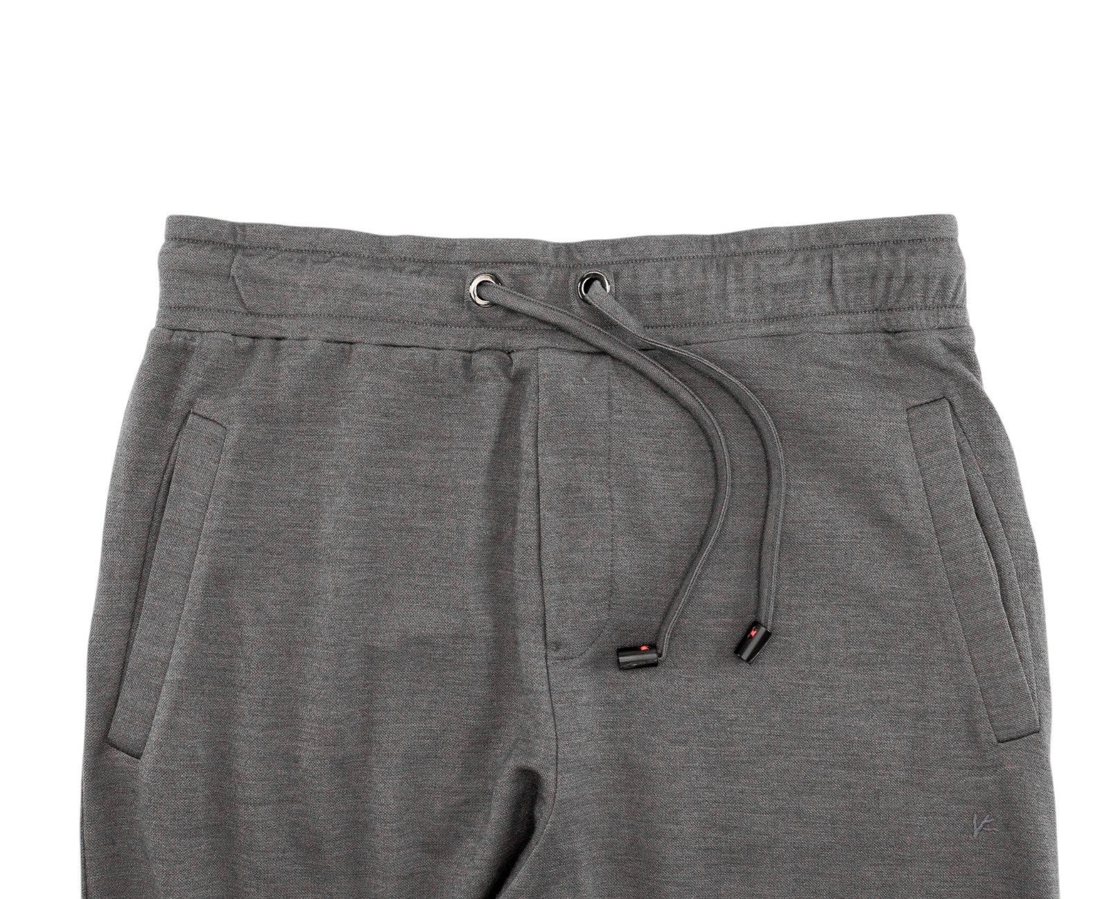 1750$ ISAIA NAPOLI Gray Drawstring Track Pant Jersey Soft Cashmere / Silk Size M