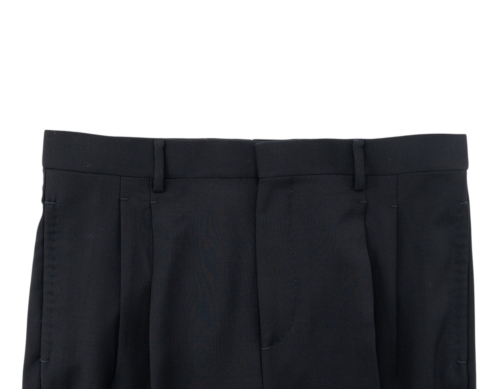 1680$ ISAIA Hand-Sewn Tapered Dress Pant Fine Wool Blue Midnight 32 US / 48 EU