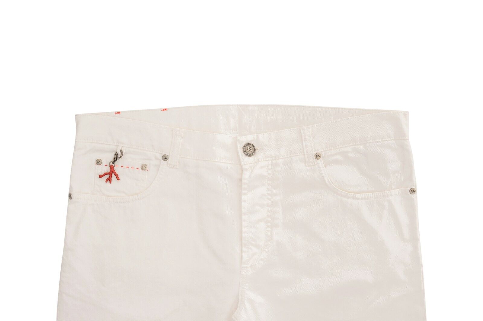 690$ ISAIA NAPOLI White Denim Jeans Trousers Pant Cotton 38 US / 54 EU