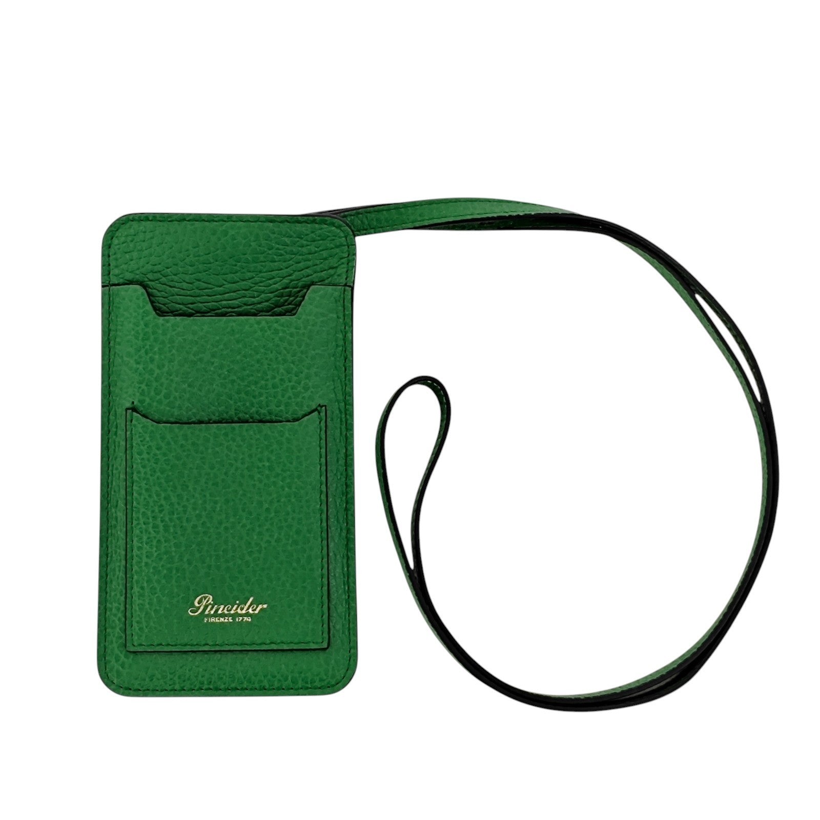 240$ PINEIDER FIRENZE 1774 Bottolato Necklace Double Pen Holder Grain Calf Green