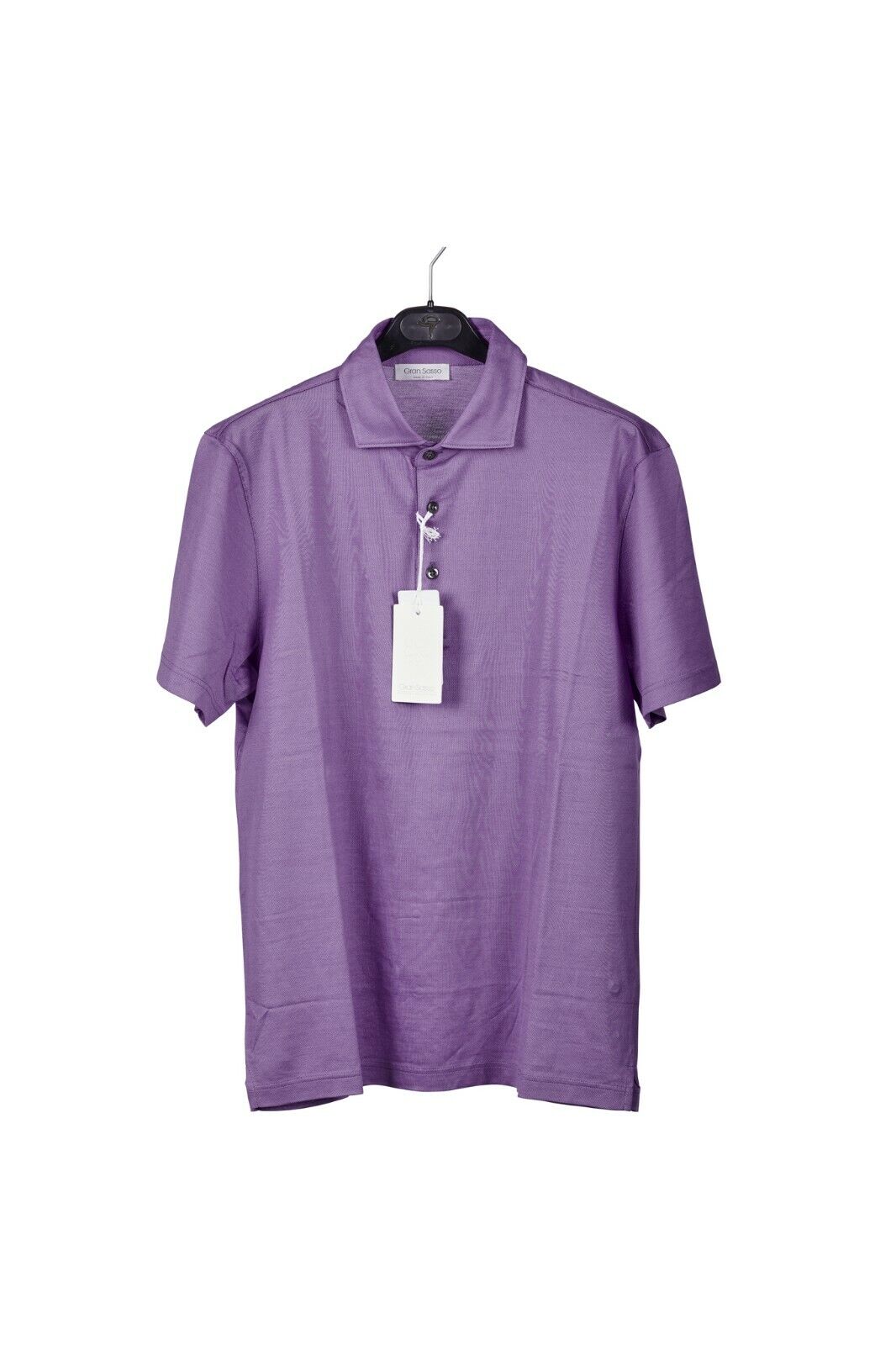 175$ Italian Luxury GRAN SASSO Polo Lisle Cotton Piquet Lavender Short Sleeve